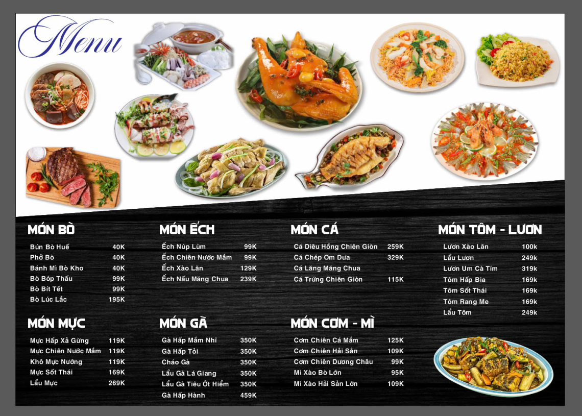 Menu món ăn 